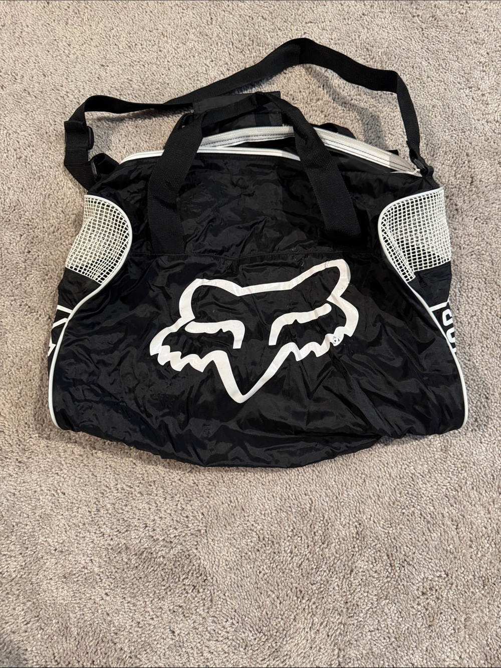 Fox Black and White Logo Duffel